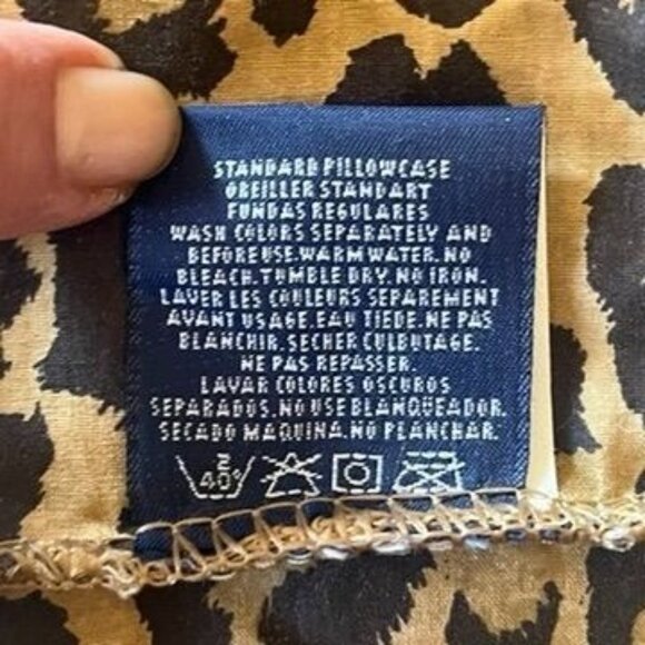 Vintage Ralph Lauren Aragon Leopard / Cheetah 2 Standard Pillowcases Cotton USA - Picture 4 of 4